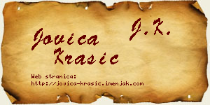 Jovica Krasić vizit kartica